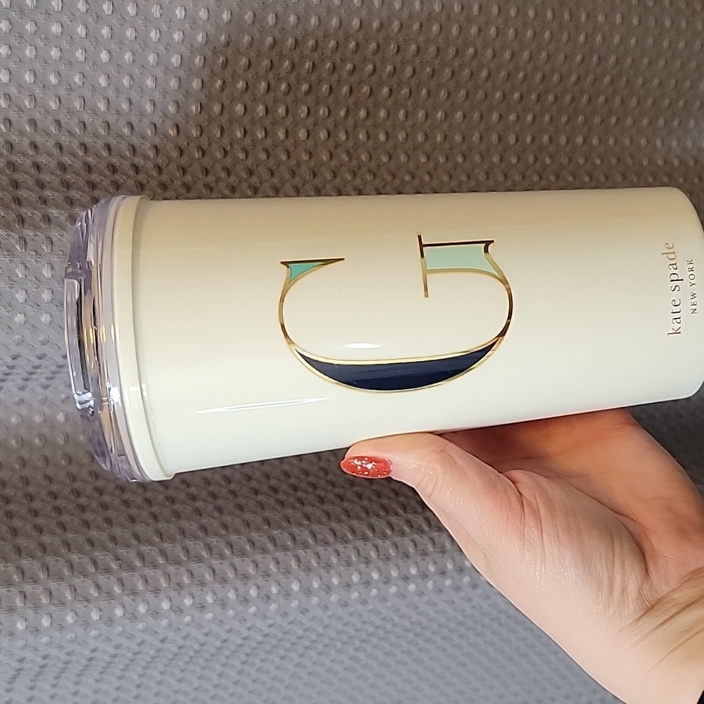Kate Spade New York Initial Tumbler G Hot Cold Mug With 2 Lids - 20oz